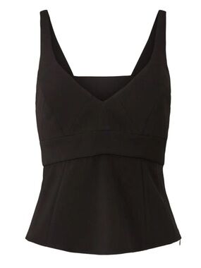 Tome V Neck Structured Tank Top Black